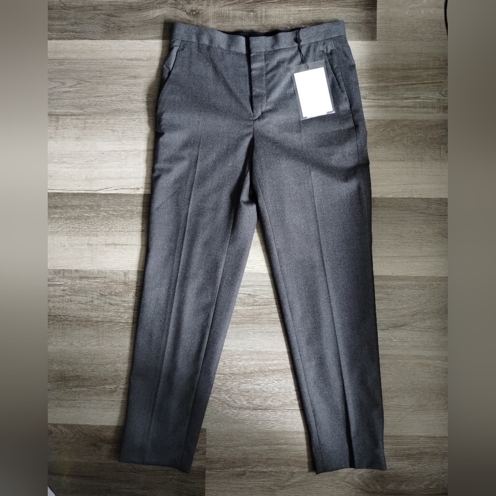 WARDROBE Charcoal Grey Tailored Dress Pants Wool Blend Medium